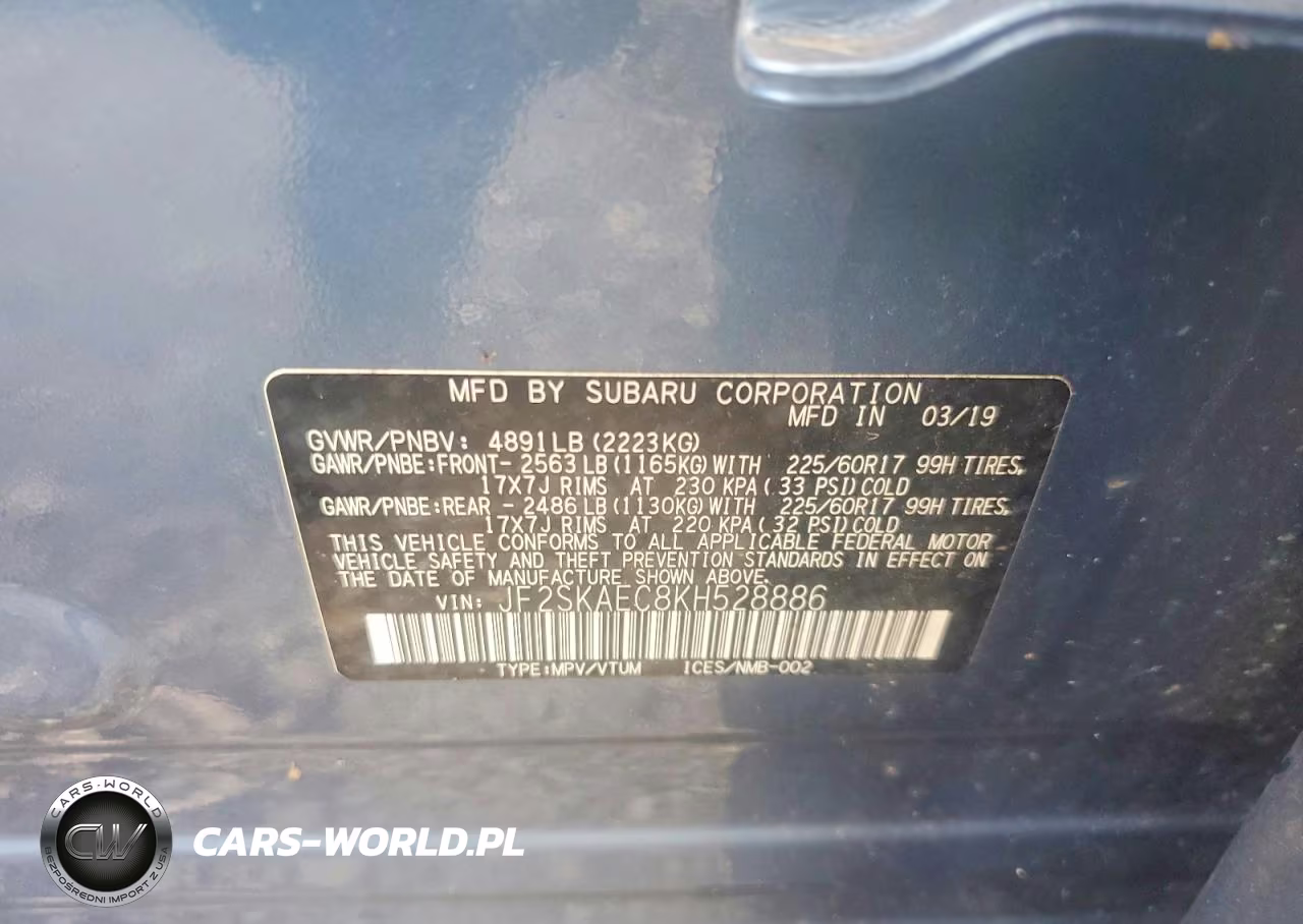 2019 Subaru Forester Premium VIN:JF2SKAEC8KH528886 - 12