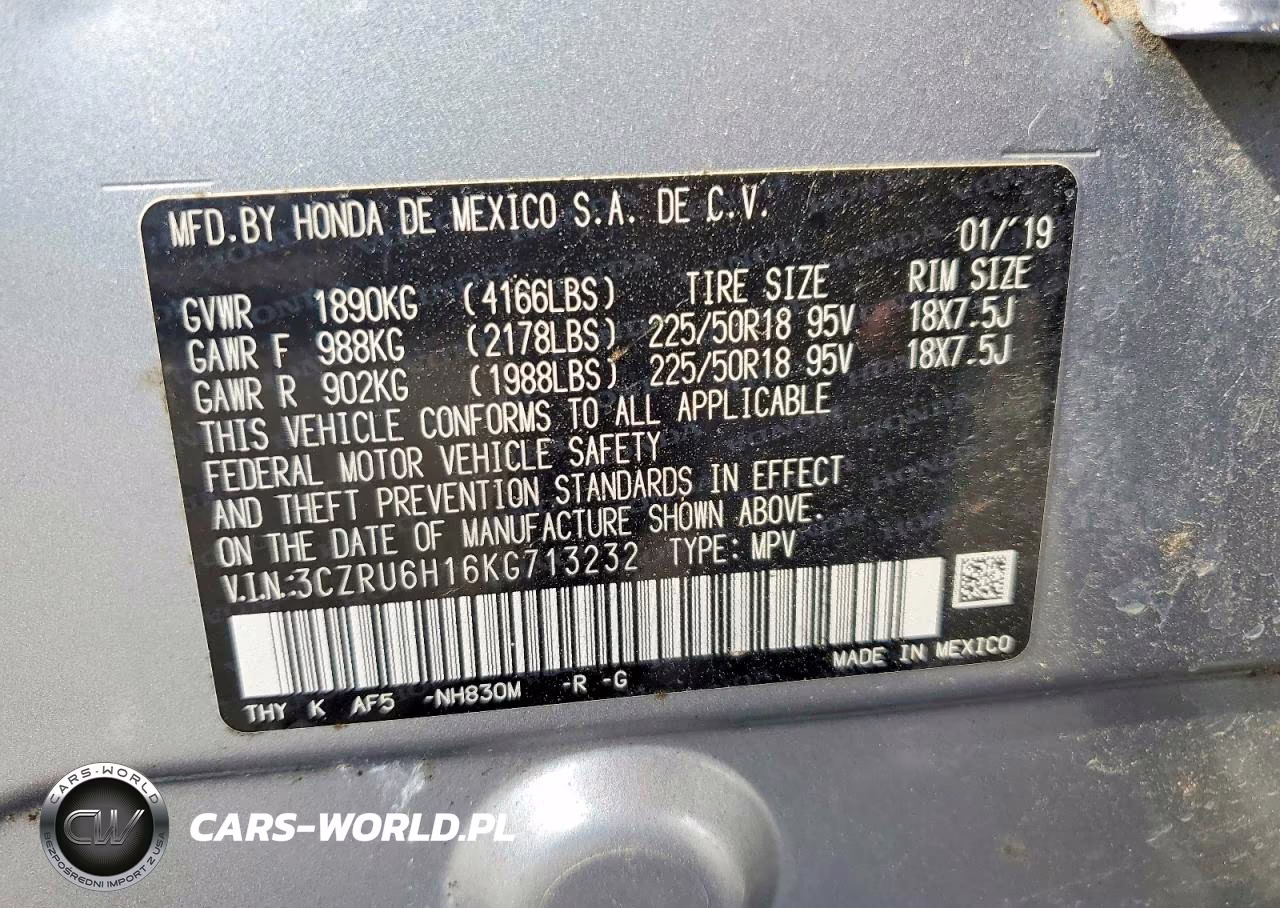 2019 Honda Hr-V Sport VIN:3CZRU6H16KG713232 - 14