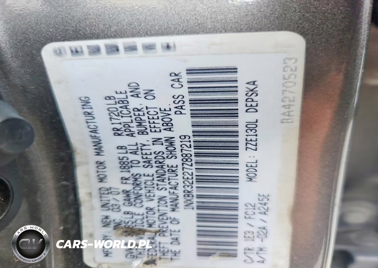 2007 Toyota Corolla S VIN:1NXBR32E27Z887219 - 12