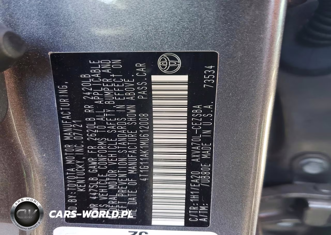 2021 Toyota Camry Se VIN:4T1G11AK1MU612008 - 13