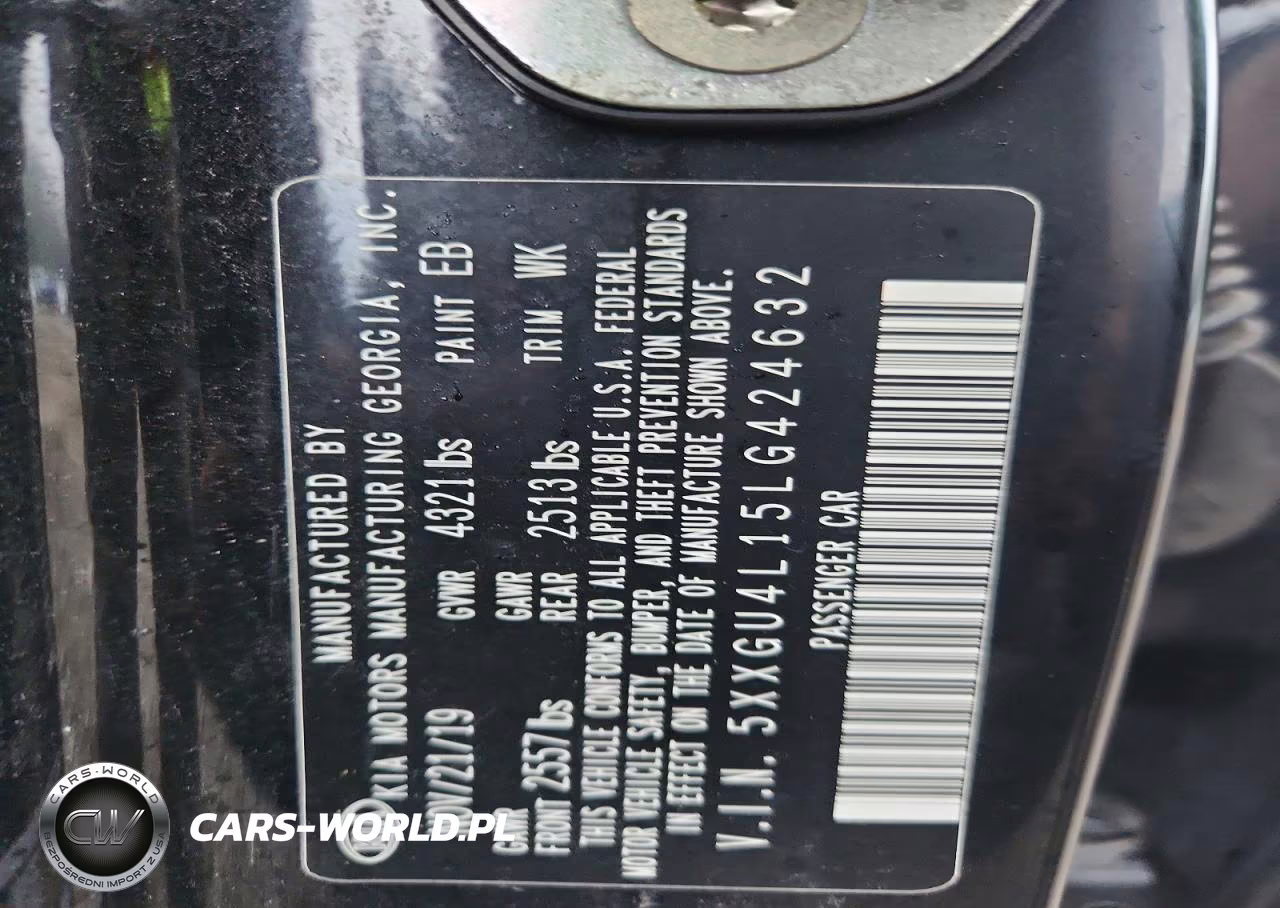 2020 Kia Optima Ex VIN:5XXGU4L15LG424632 - 12