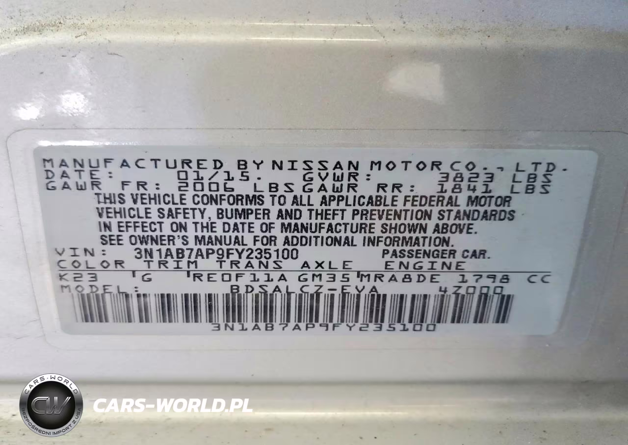 2015 Nissan Sentra S VIN:3N1AB7AP9FY235100 - 12
