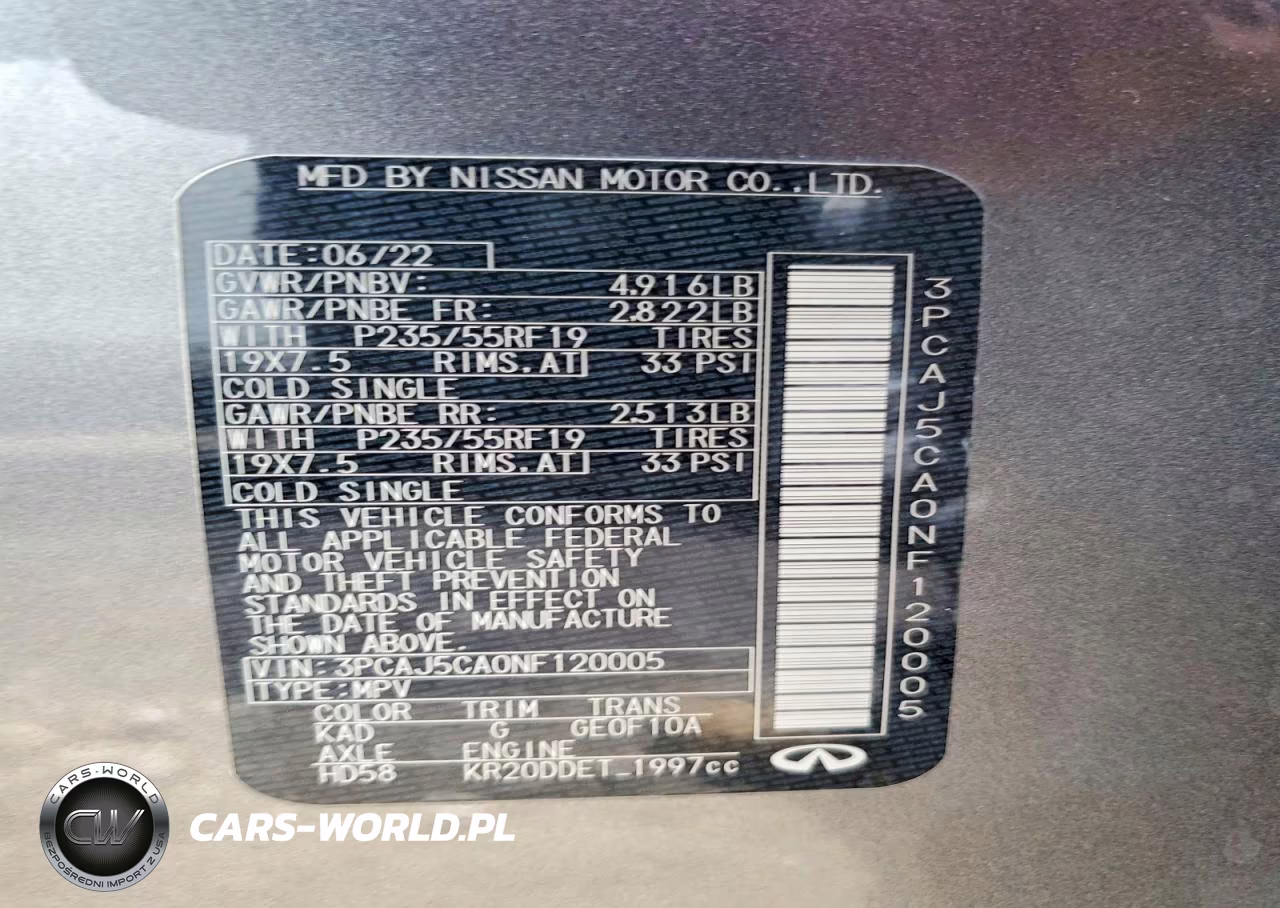 2022 Infiniti Qx50 Essential VIN:3PCAJ5CA0NF120005 - 14