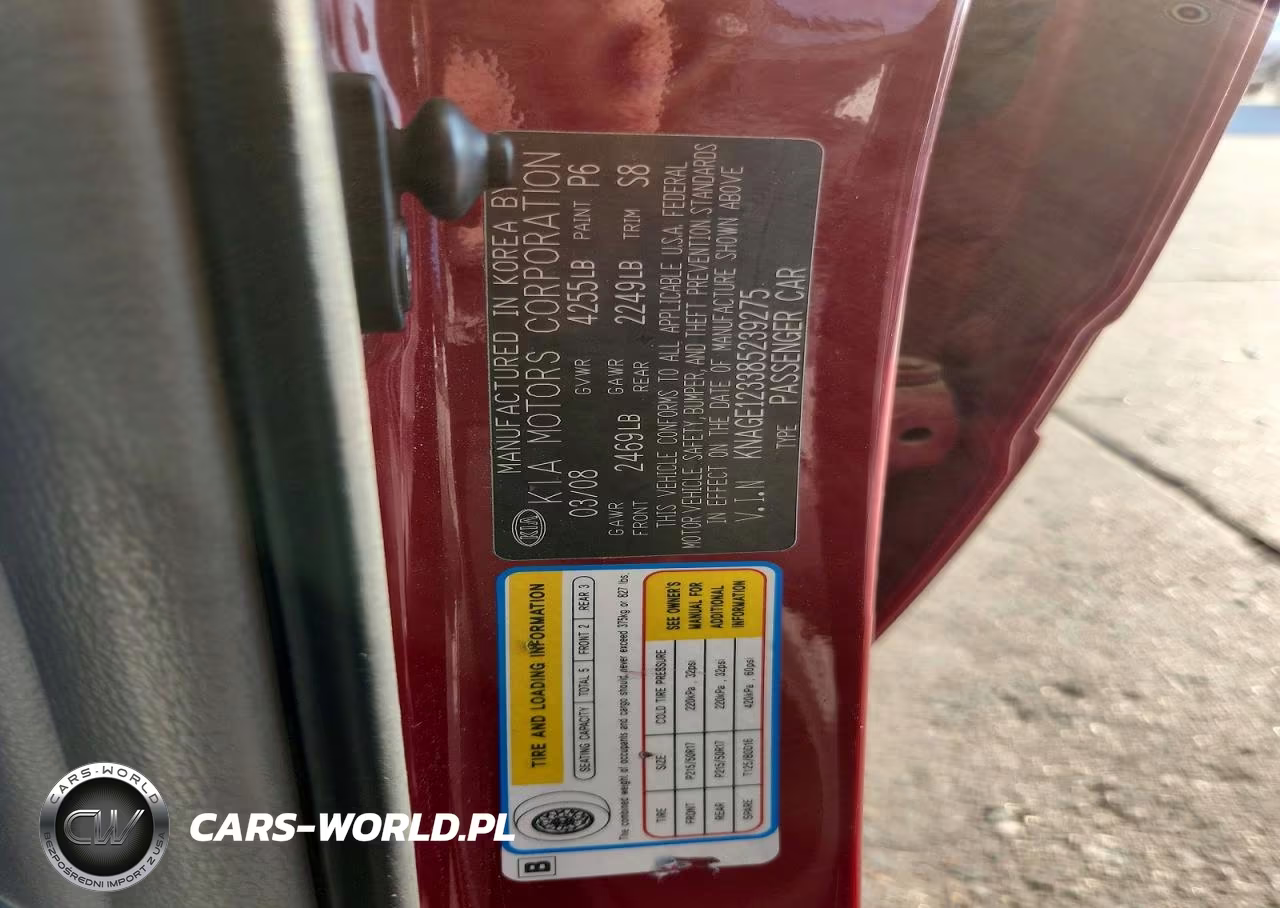 2008 Kia Optima Lx VIN:KNAGE123385239275 - 12