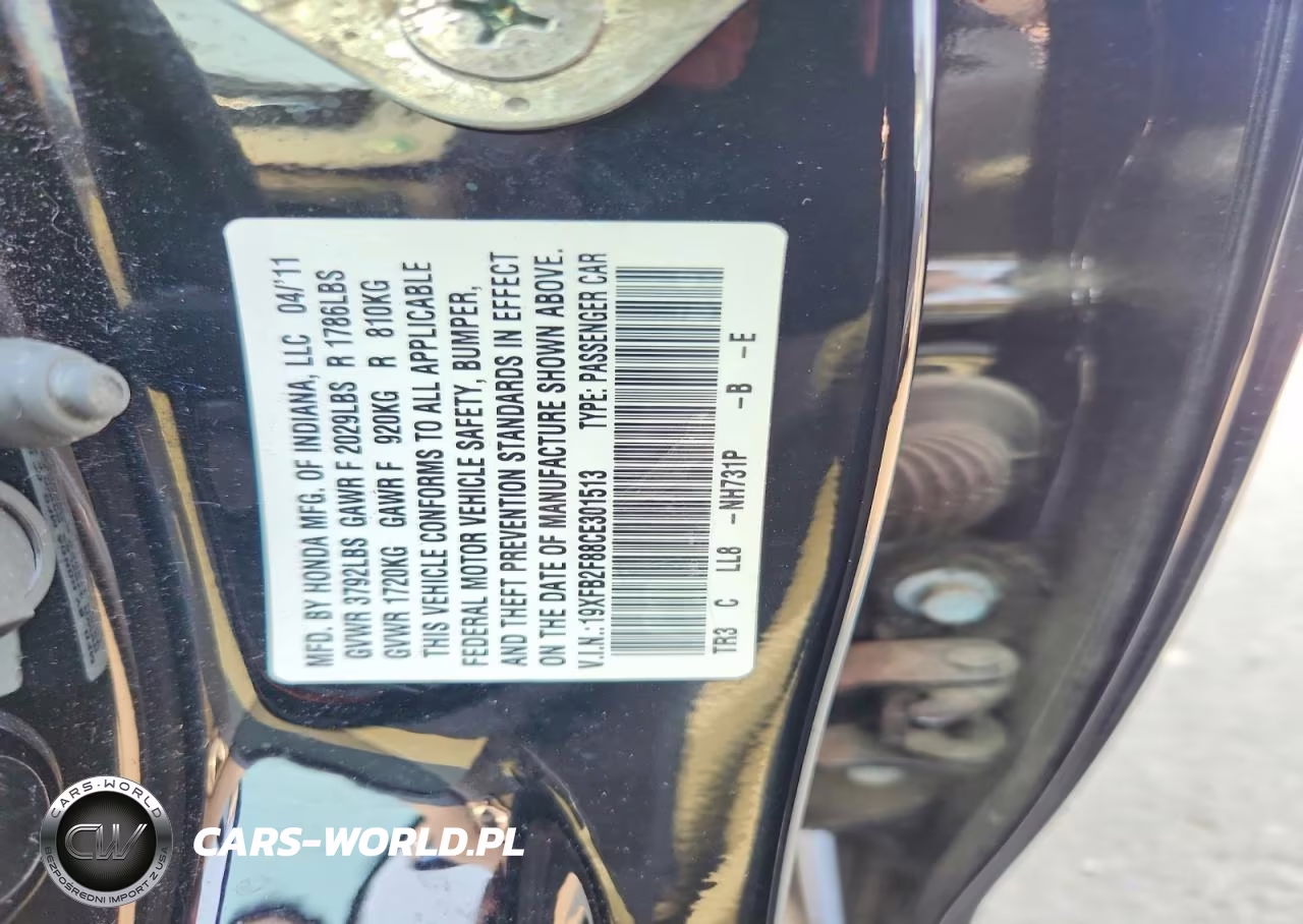 2012 Honda Civic Ex VIN:19XFB2F88CE301513 - 12