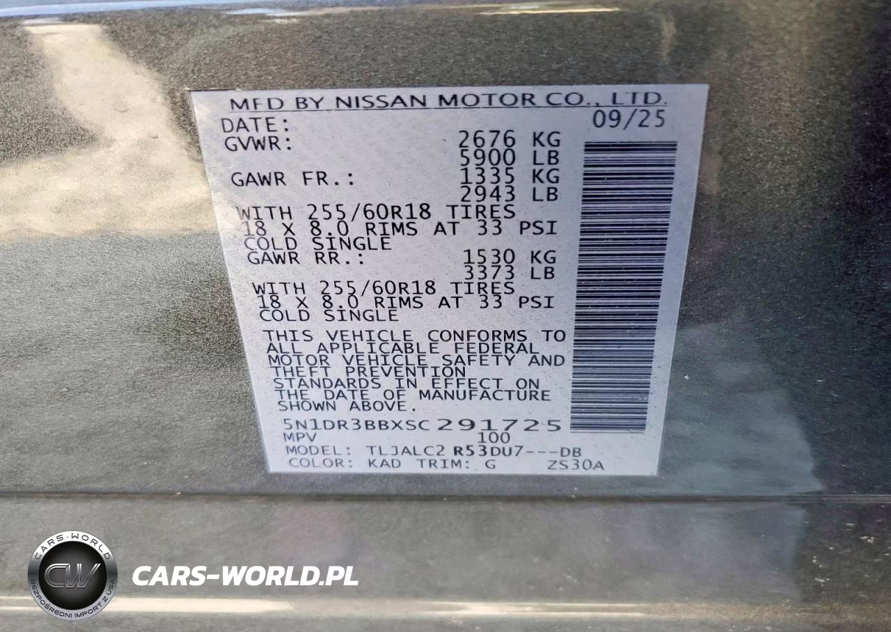 2025 Nissan Pathfinder Sv VIN:5N1DR3BBXSC291725 - 13