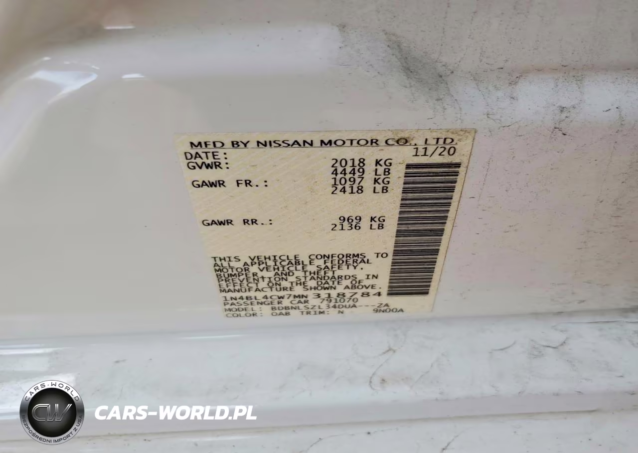 2021 Nissan Altima Sr VIN:1N4BL4CW7MN318784 - 13