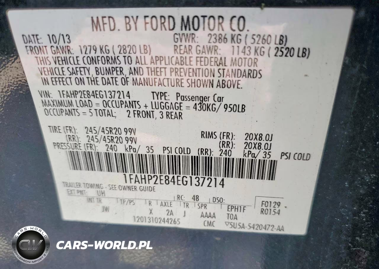 2014 Ford Taurus Sel VIN:1FAHP2E84EG137214 - 12