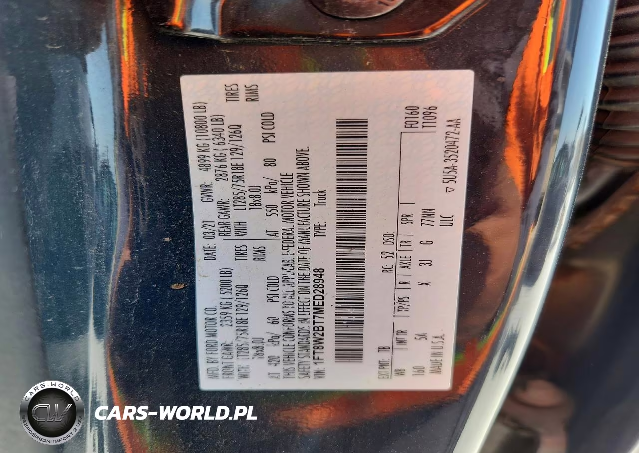 2021 Ford F250 Super Duty VIN:1FT8W2BT7MED28948 - 12