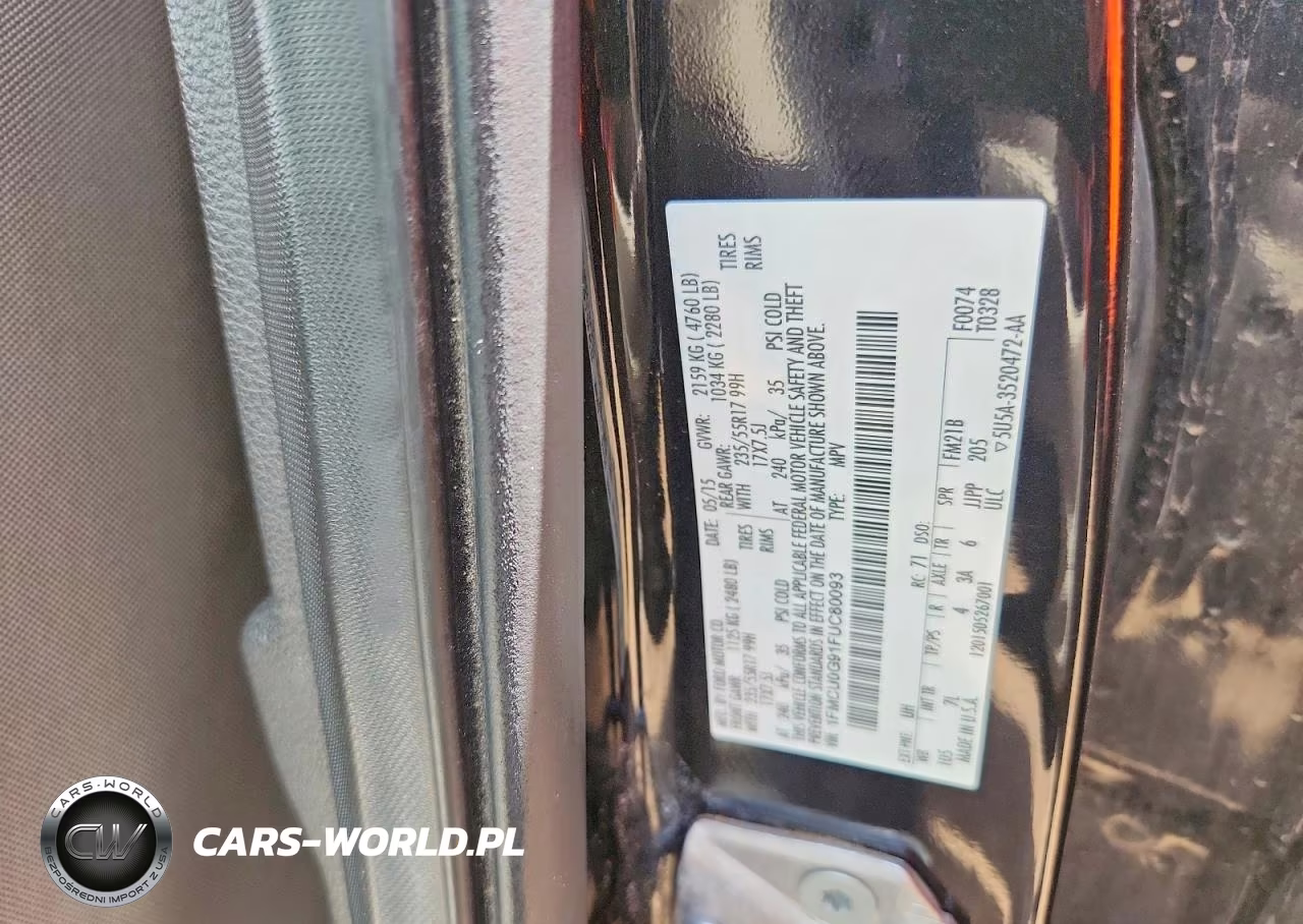 2015 Ford Escape Se VIN:1FMCU0G91FUC80093 - 12