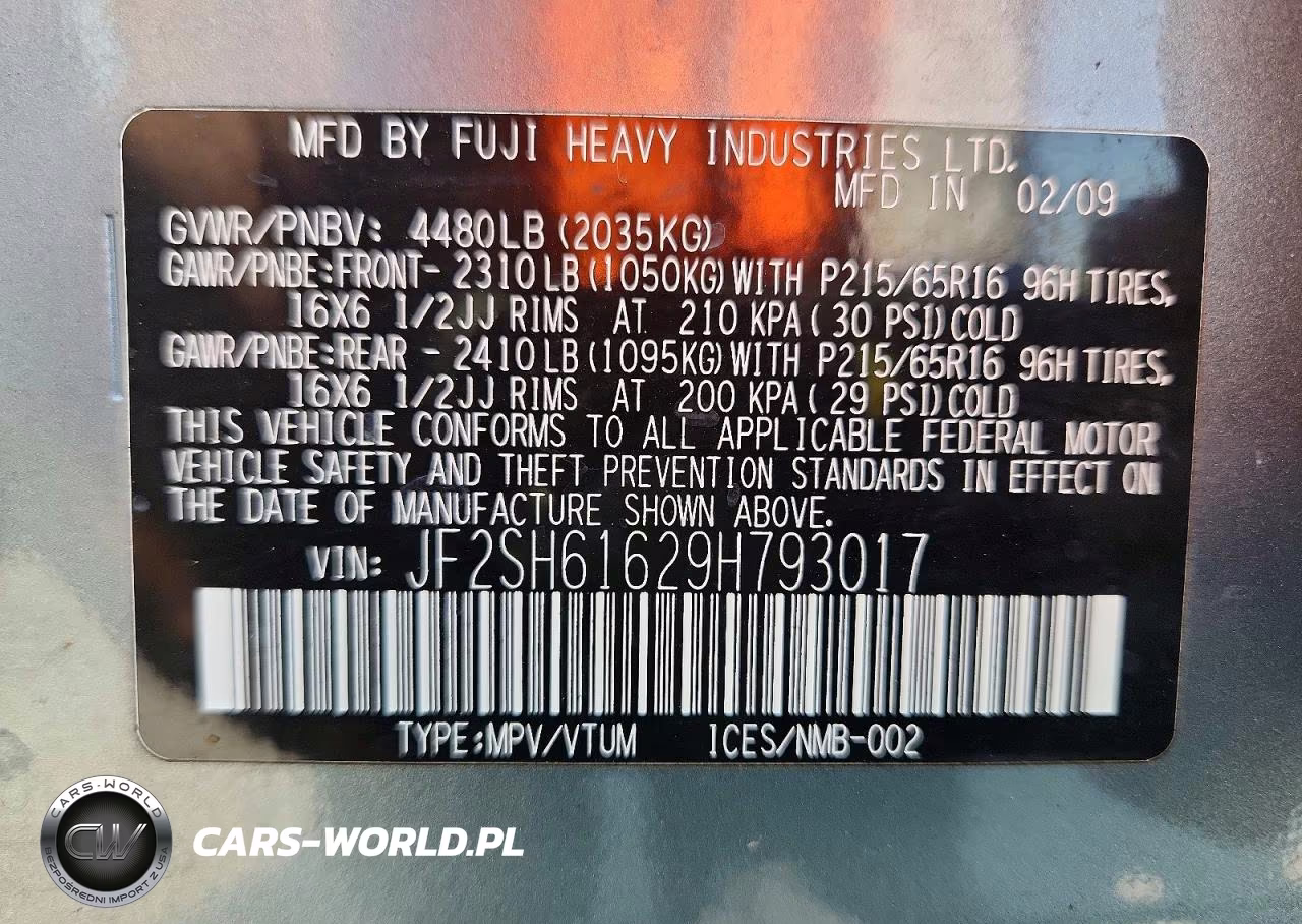 2009 Subaru Forester 2.5X VIN:JF2SH61629H793017 - 14