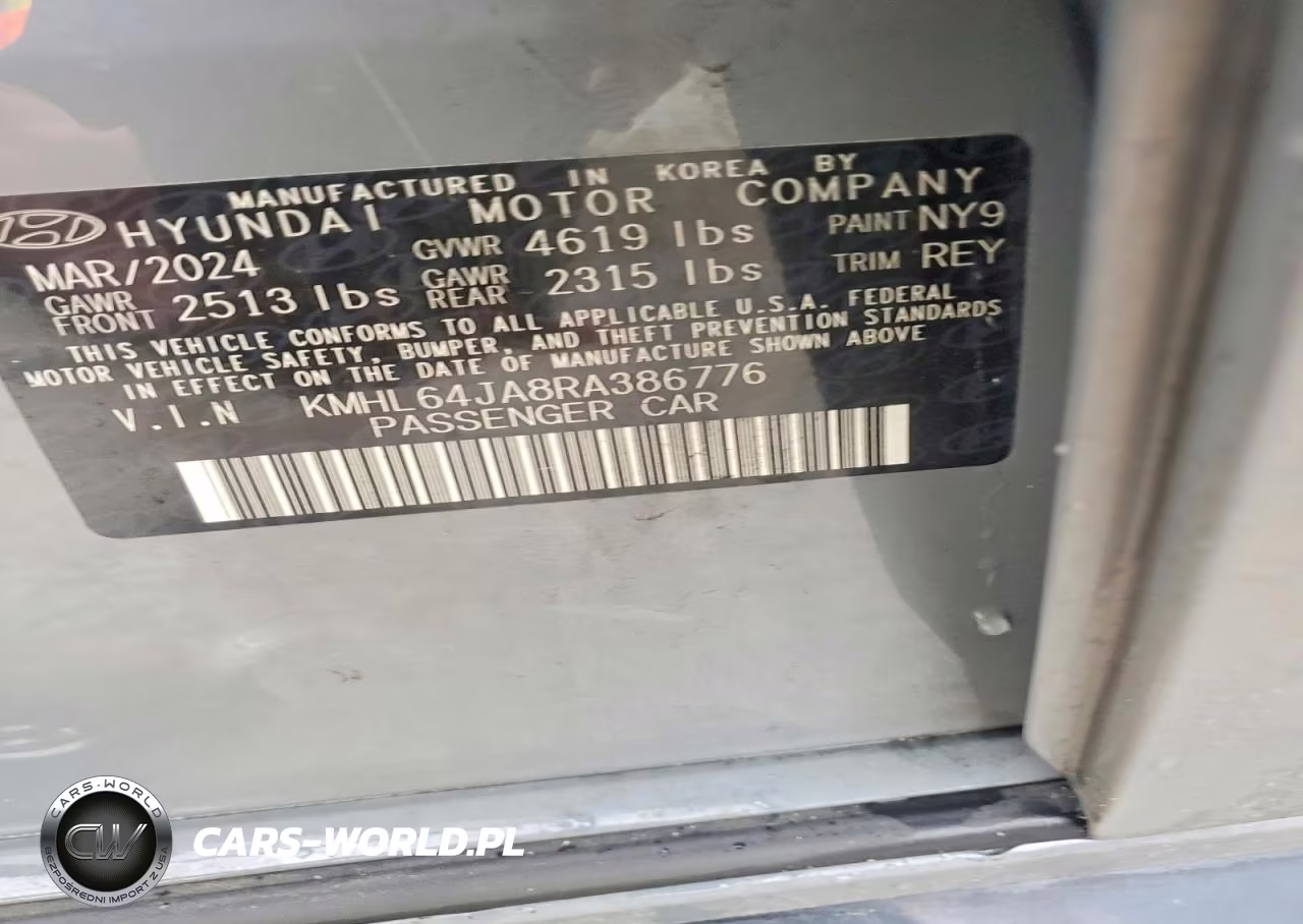 2024 Hyundai Sonata Sel VIN:KMHL64JA8RA386776 - 12