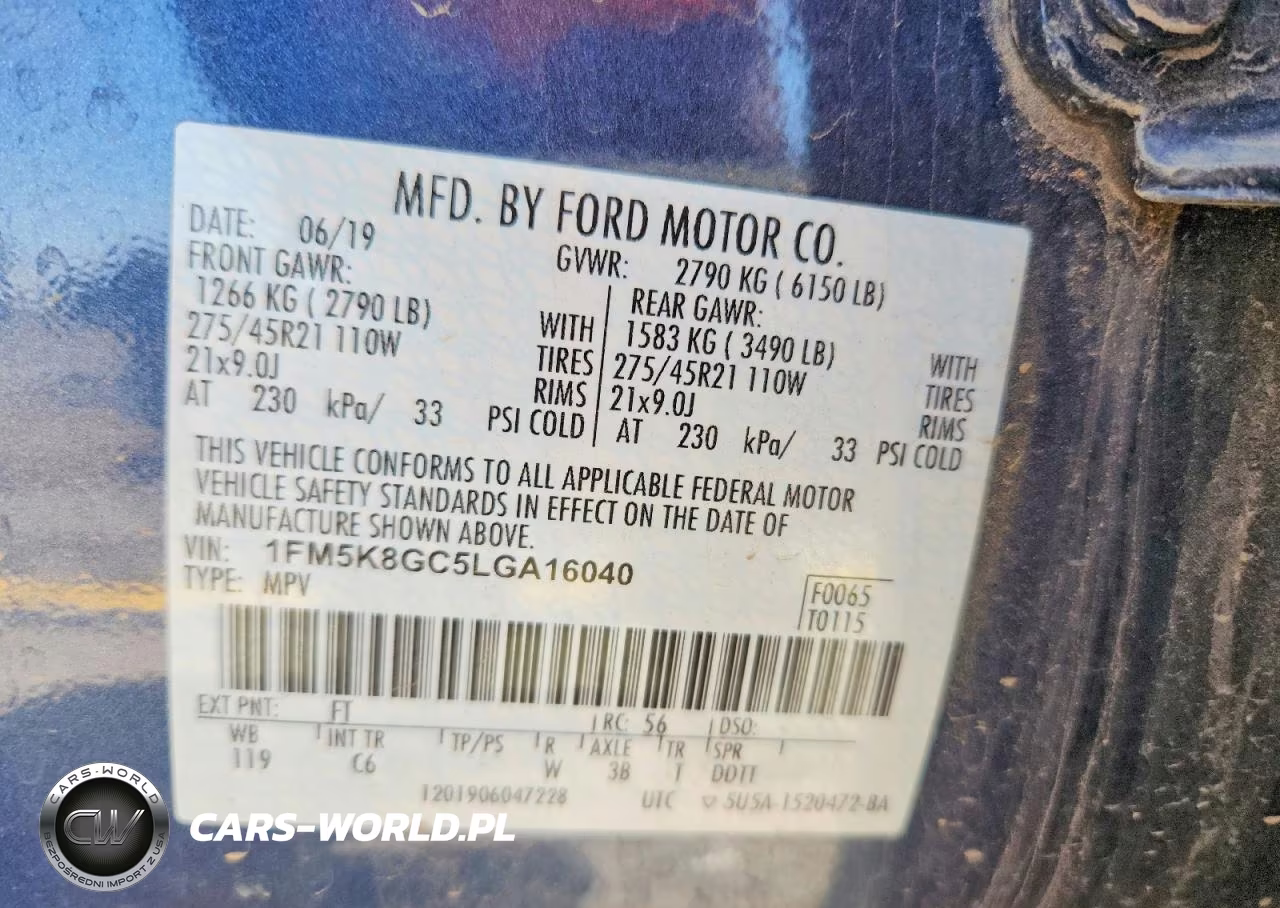 2020 Ford Explorer St VIN:1FM5K8GC5LGA16040 - 14