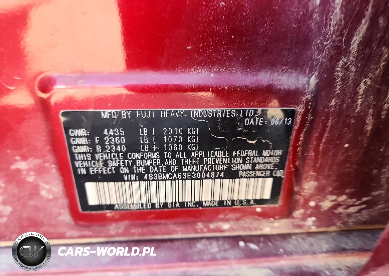 2014 Subaru Legacy 2.5I VIN:4S3BMCA63E3004874 - 12