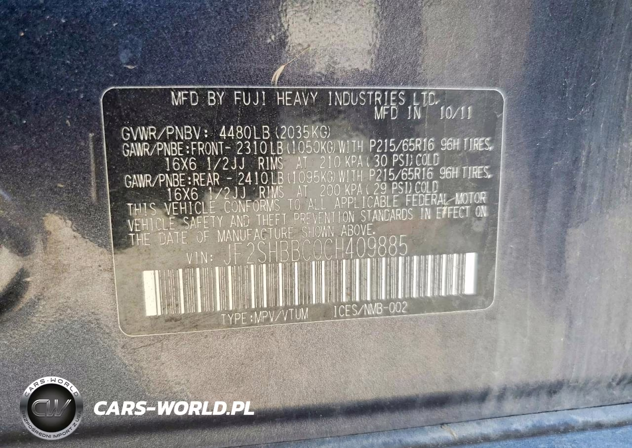2012 Subaru Forester 2.5X VIN:JF2SHBBC0CH409885 - 13