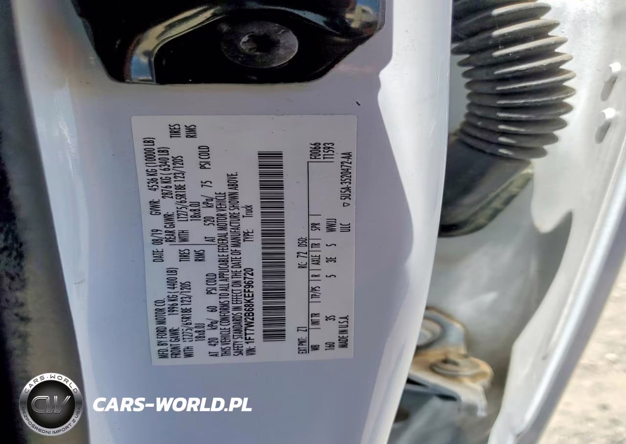 2019 Ford F250 Super Duty VIN:1FT7W2B68KEF96720 - 12