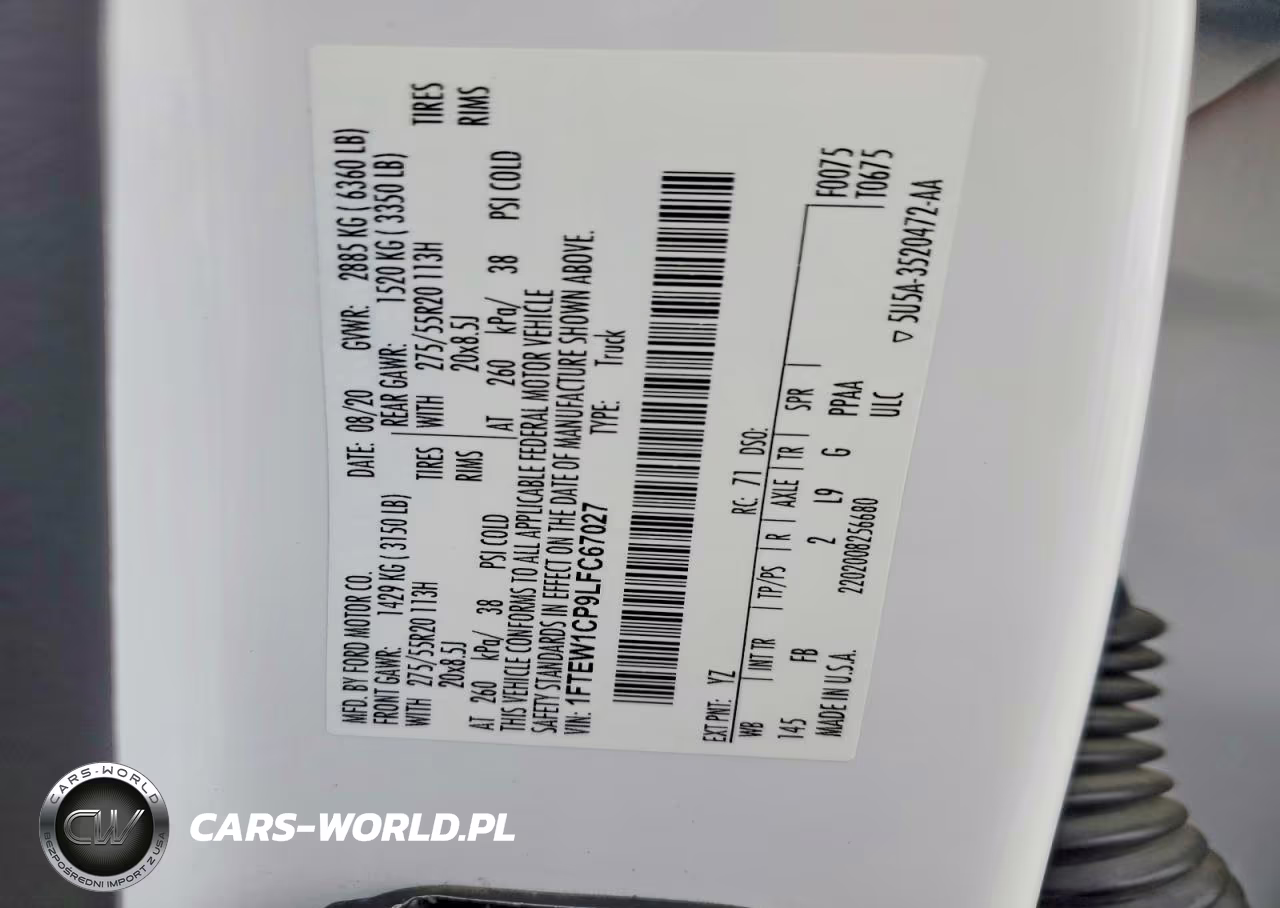 2020 Ford F150 Supercrew VIN:1FTEW1CP9LFC67027 - 12