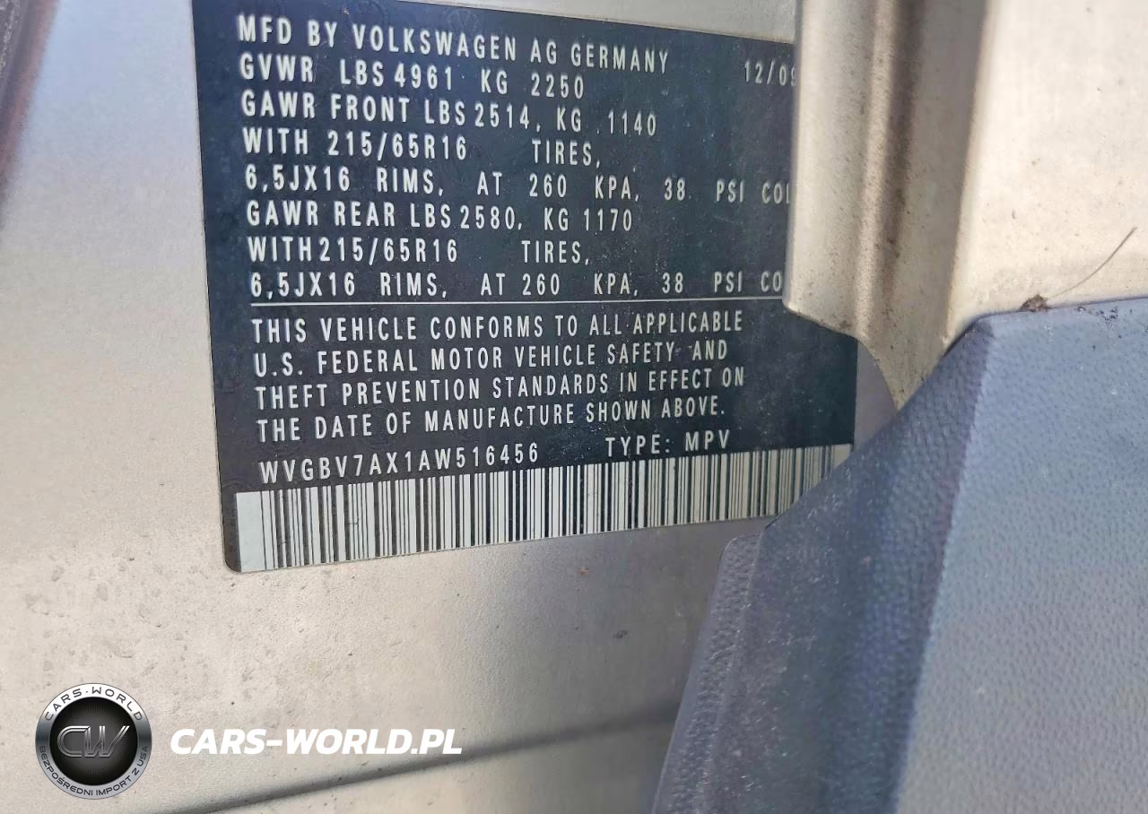 2010 Volkswagen Tiguan Se VIN:WVGBV7AX1AW516456 - 13