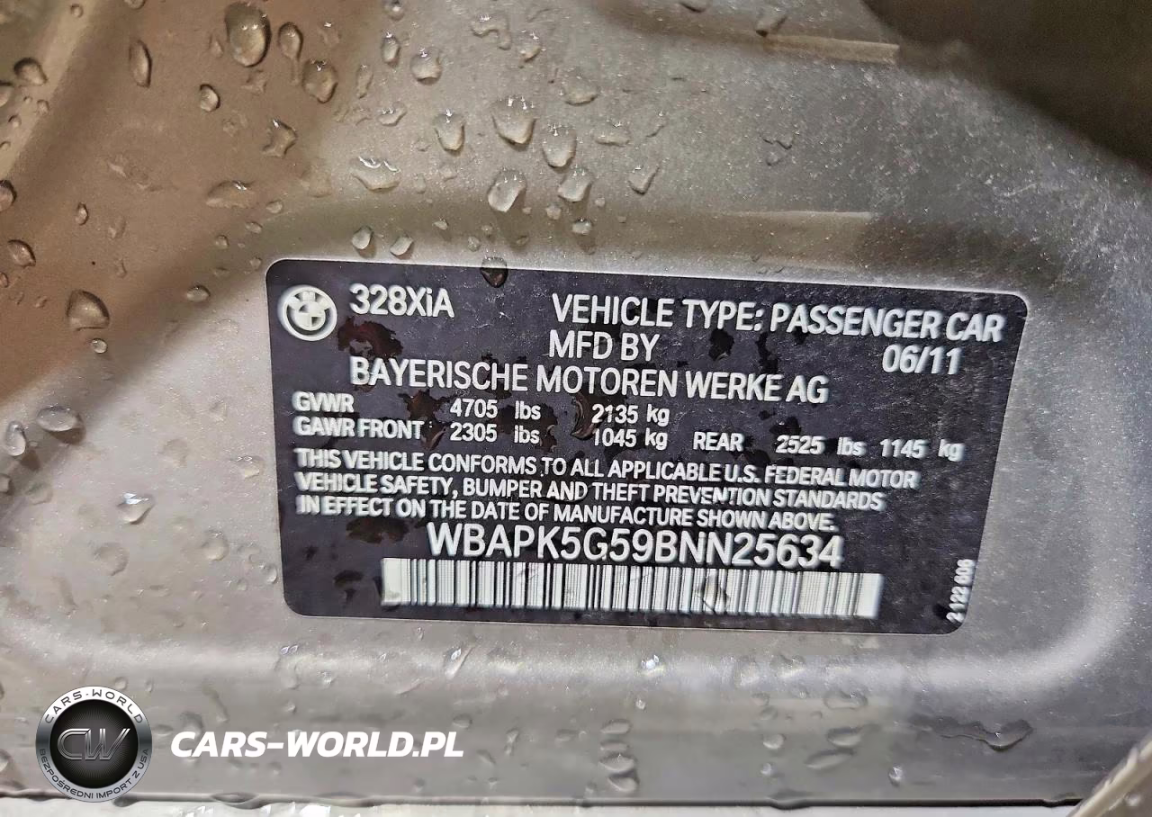2011 BMW 328 Xi Sulev VIN:WBAPK5G59BNN25634 - 12