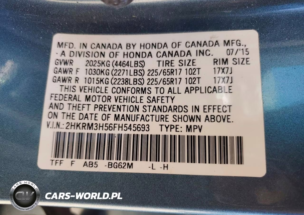 2015 Honda Cr-V Ex VIN:2HKRM3H56FH545693 - 13