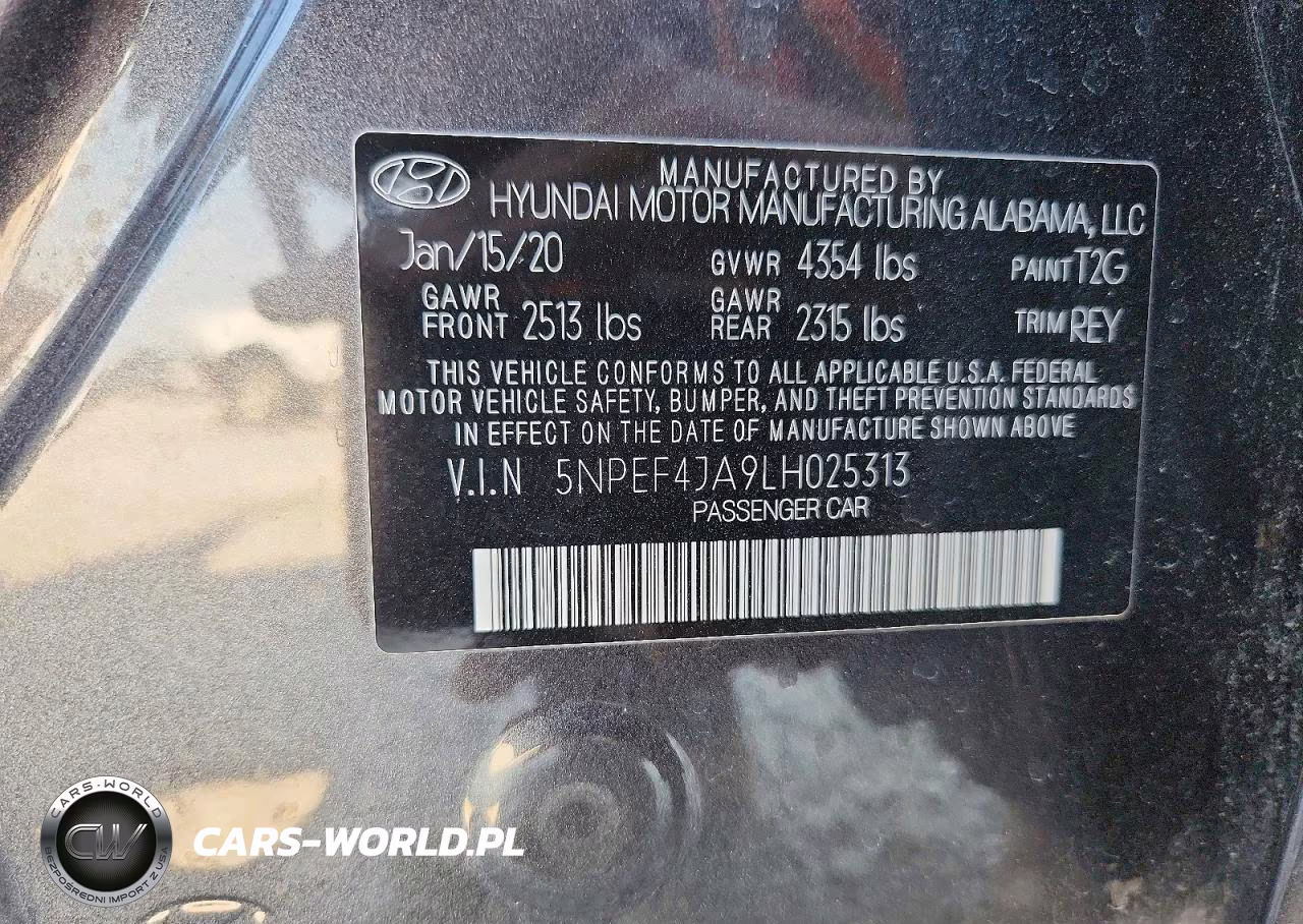 2020 Hyundai Sonata Sel VIN:5NPEF4JA9LH025313 - 13