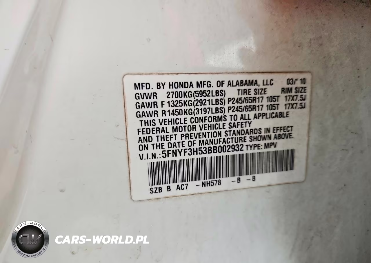 2011 Honda Pilot Exl VIN:5FNYF3H53BB002932 - 12