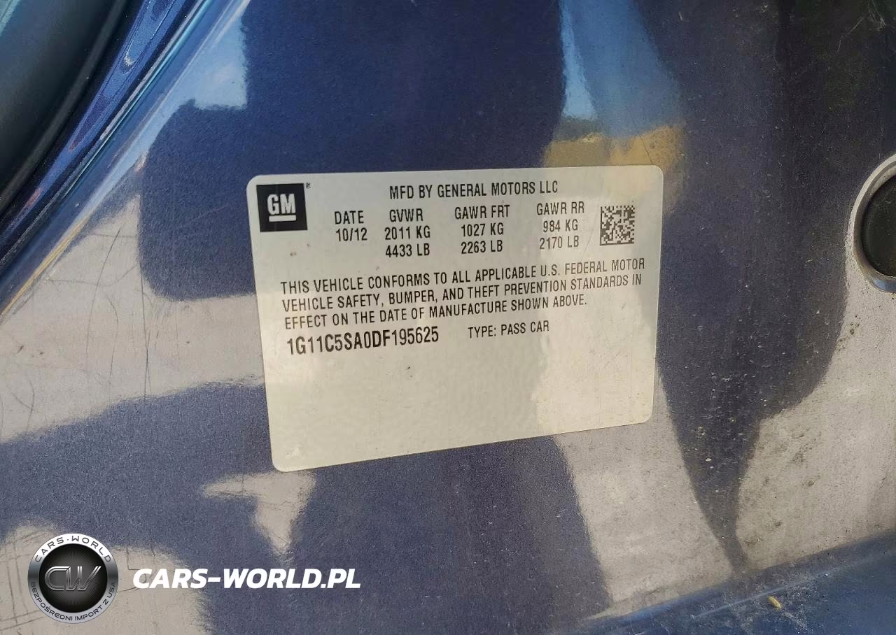 2013 Chevrolet Malibu VIN:1G11C5SA0DF195625 - 12