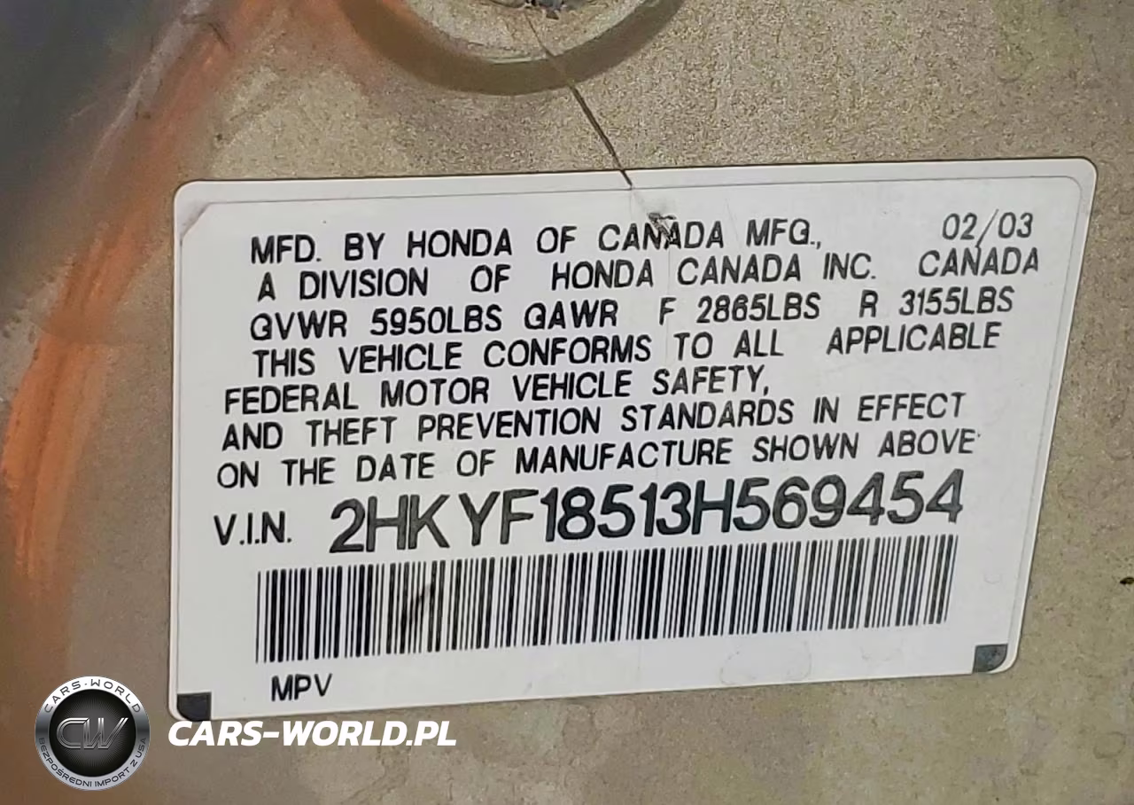 2003 Honda Pilot Exl VIN:2HKYF18513H569454 - 13