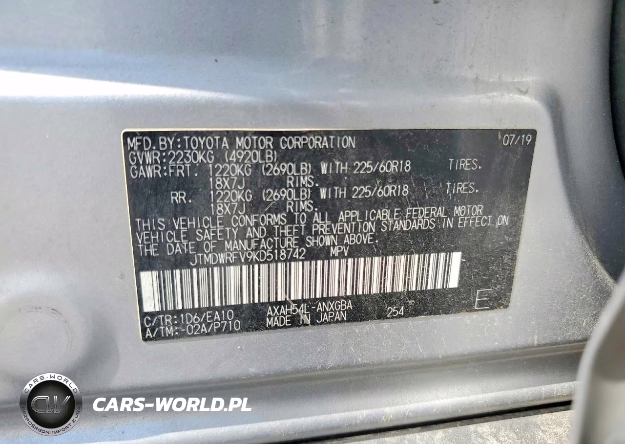 2019 Toyota Rav4 Limited VIN:JTMDWRFV9KD518742 - 14