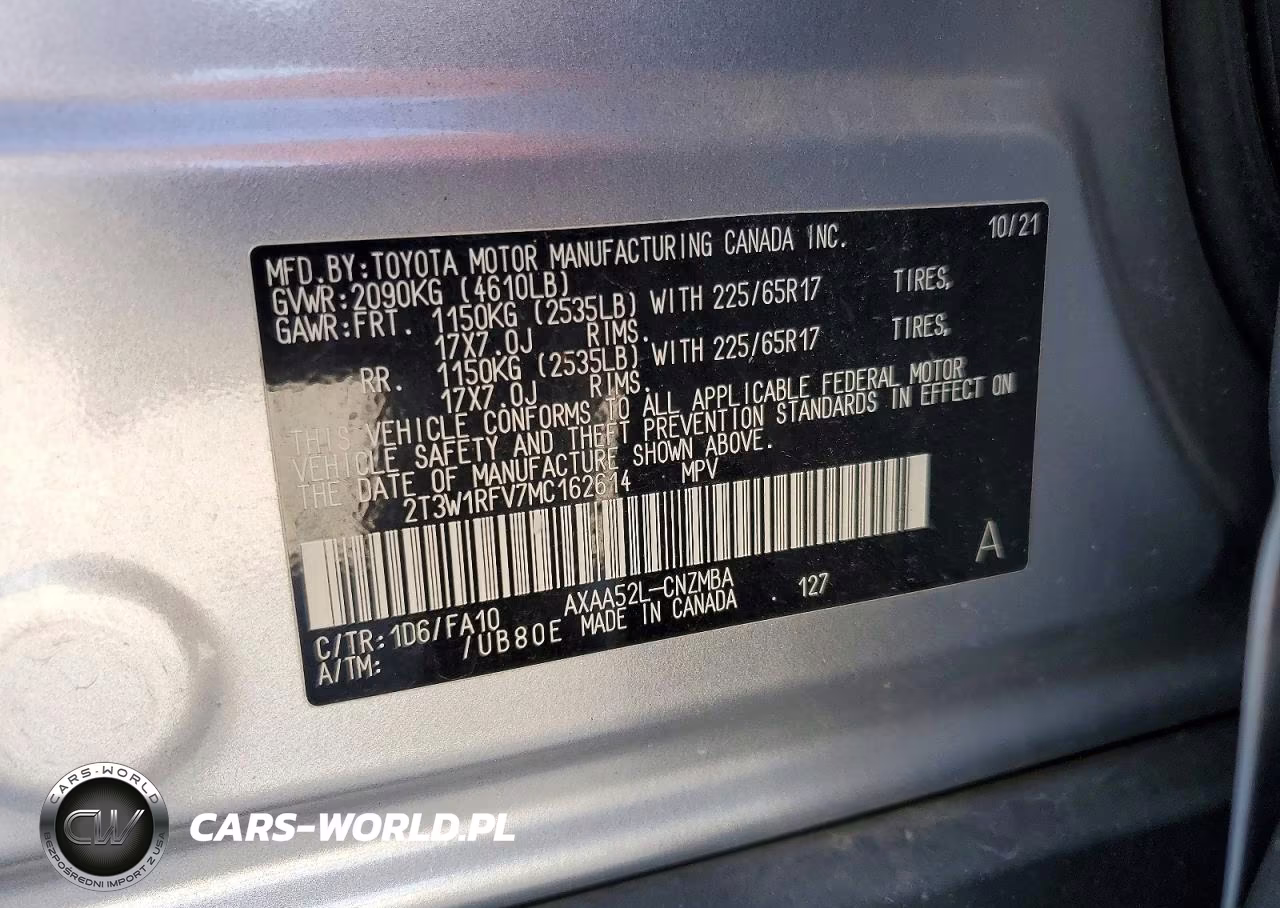 2021 Toyota Rav4 Xle VIN:2T3W1RFV7MC162614 - 14