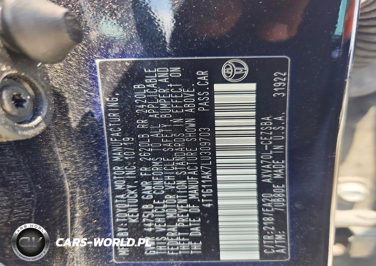 2020 Toyota Camry Se VIN:4T1G11AK7LU309703 - 12