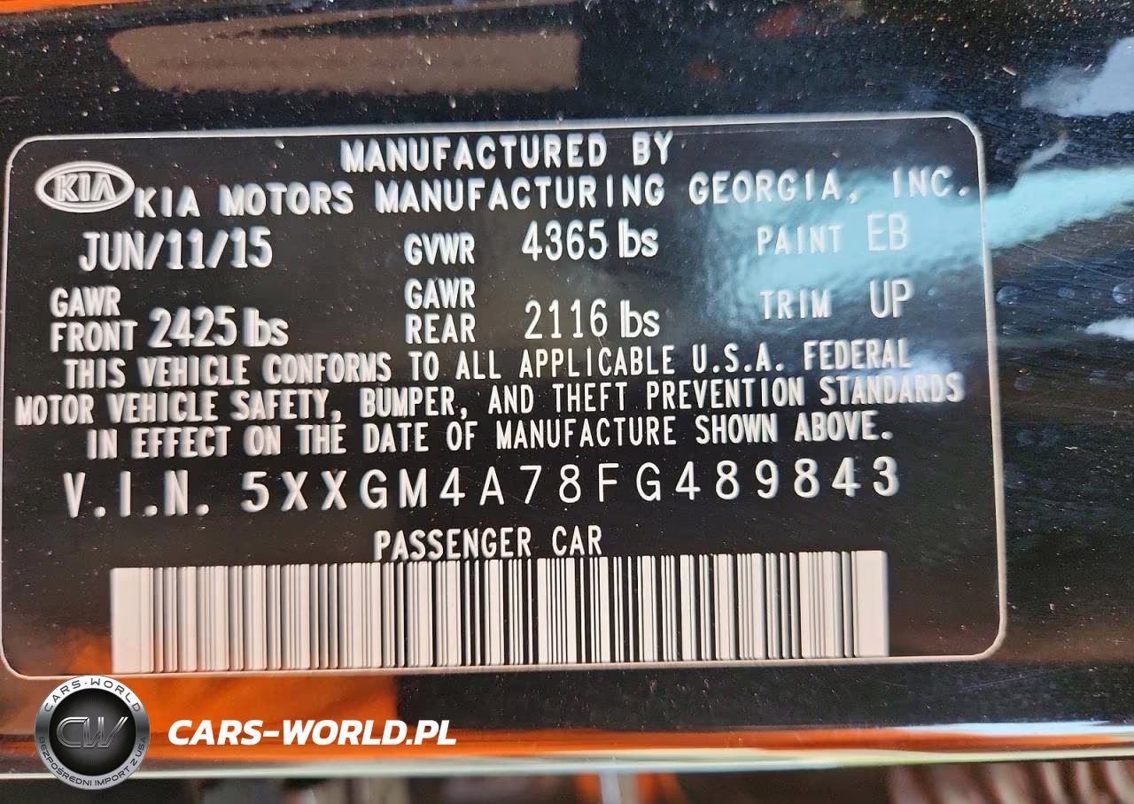 2015 Kia Optima Lx VIN:5XXGM4A78FG489843 - 12