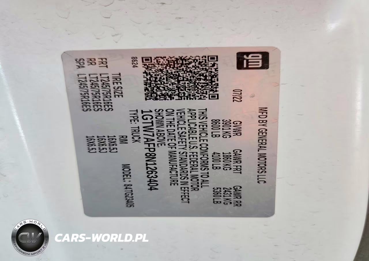 2022 GMC Savana 2500 Cargo Delivery Van VIN:1GTW7AFP8N1263404 - 13