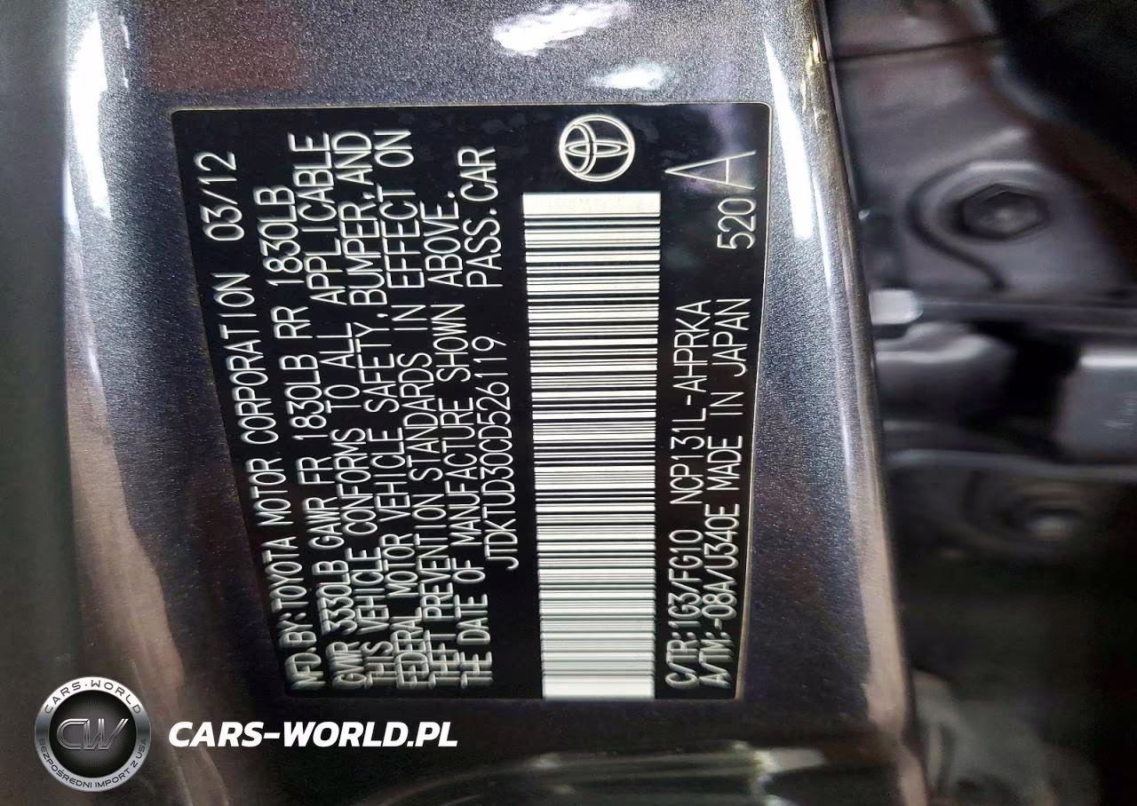 2012 Toyota Yaris 5-Door L VIN:JTDKTUD30CD526119 - 13