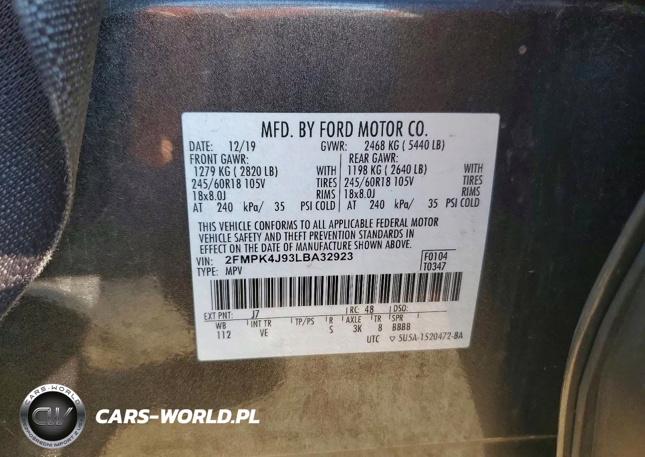 2020 Ford Edge Sel VIN:2FMPK4J93LBA32923 - 13