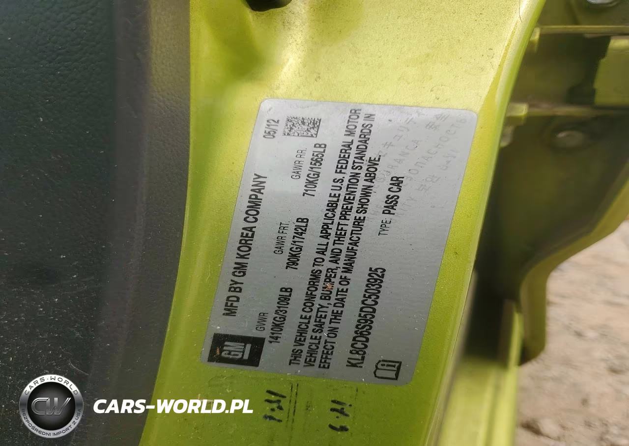 2013 Chevrolet Spark 1Lt VIN:KL8CD6S95DC503925 - 12
