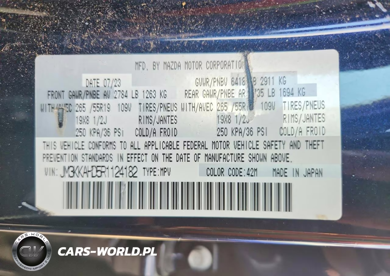 2024 Mazda Cx-90 Select VIN:JM3KKAHD5R1124182 - 14