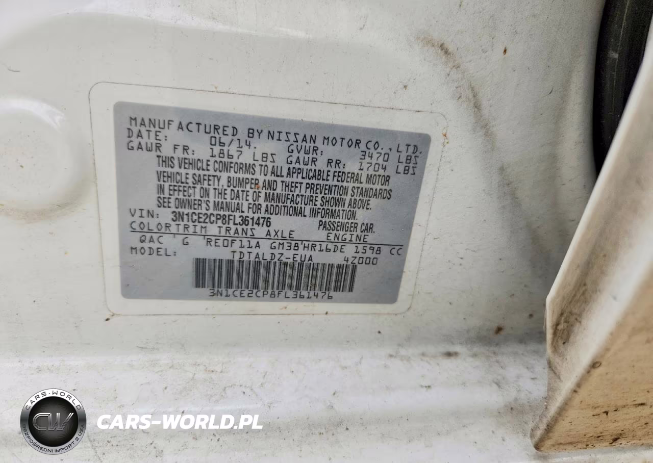 2015 Nissan Versa Note Sv VIN:3N1CE2CP8FL361476 - 12