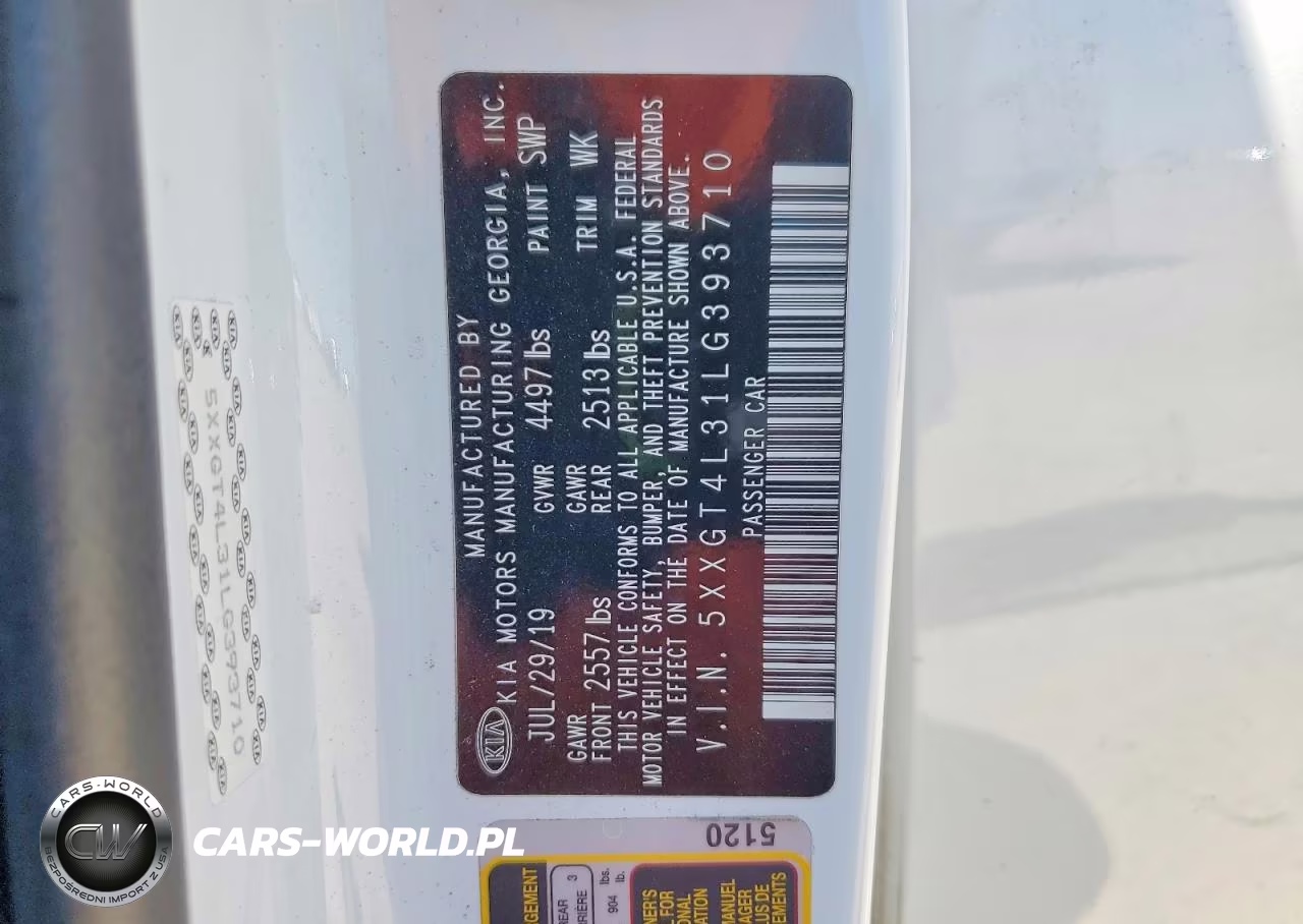 2020 Kia Optima VIN:5XXGT4L31LG393710 - 12