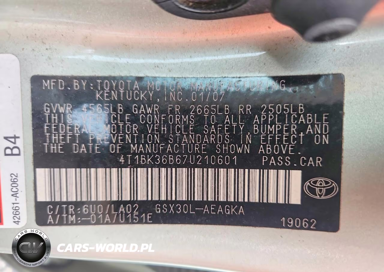 2007 Toyota Avalon Xls VIN:4T1BK36B67U210601 - 12