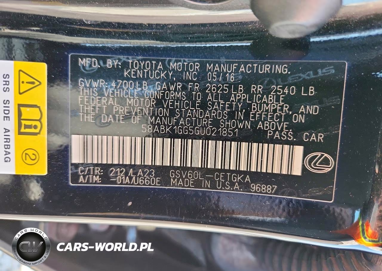 2016 Lexus Es 350 VIN:58ABK1GG5GU021851 - 12