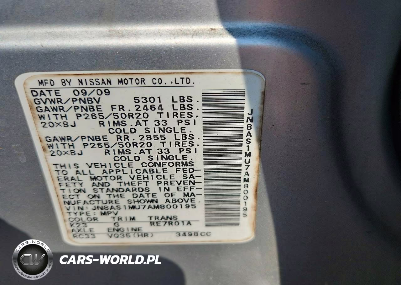 2010 Infiniti Fx35 Base VIN:JN8AS1MU7AM800195 - 13