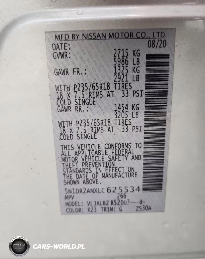 2020 Nissan Pathfinder S VIN:5N1DR2ANXLC625534 - 13