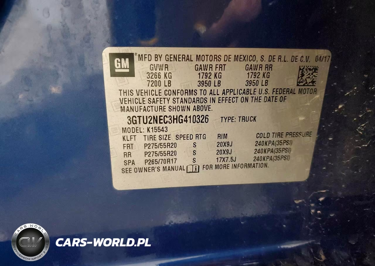 2017 GMC Sierra K1500 Slt VIN:3GTU2NEC3HG410326 - 12