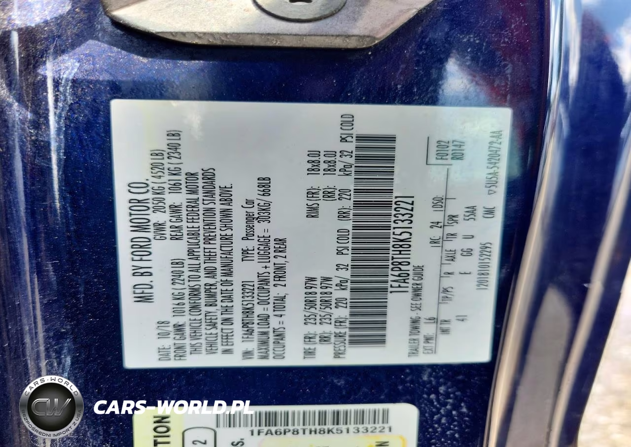 2019 Ford Mustang VIN:1FA6P8TH8K5133221 - 13