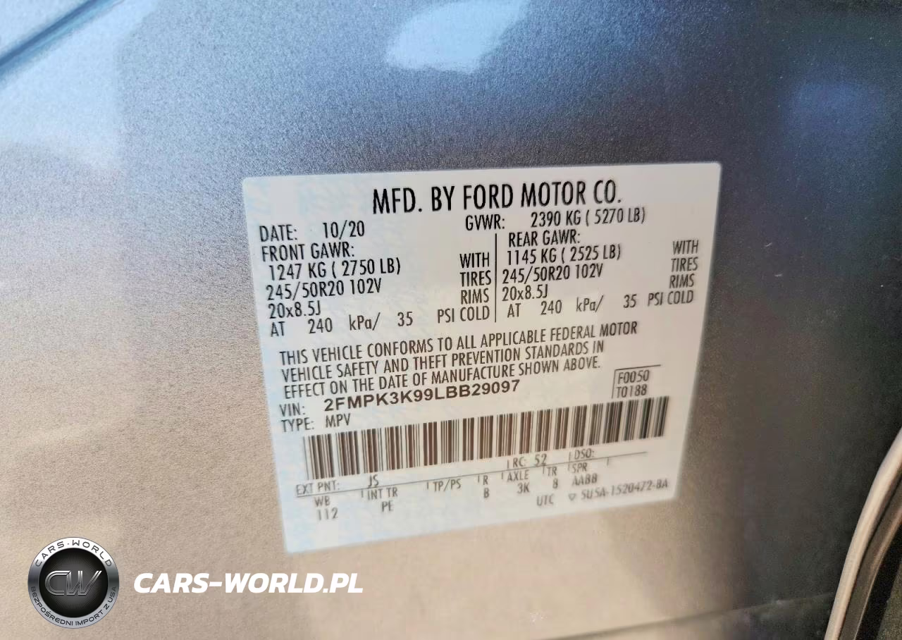 2020 Ford Edge Titanium VIN:2FMPK3K99LBB29097 - 13