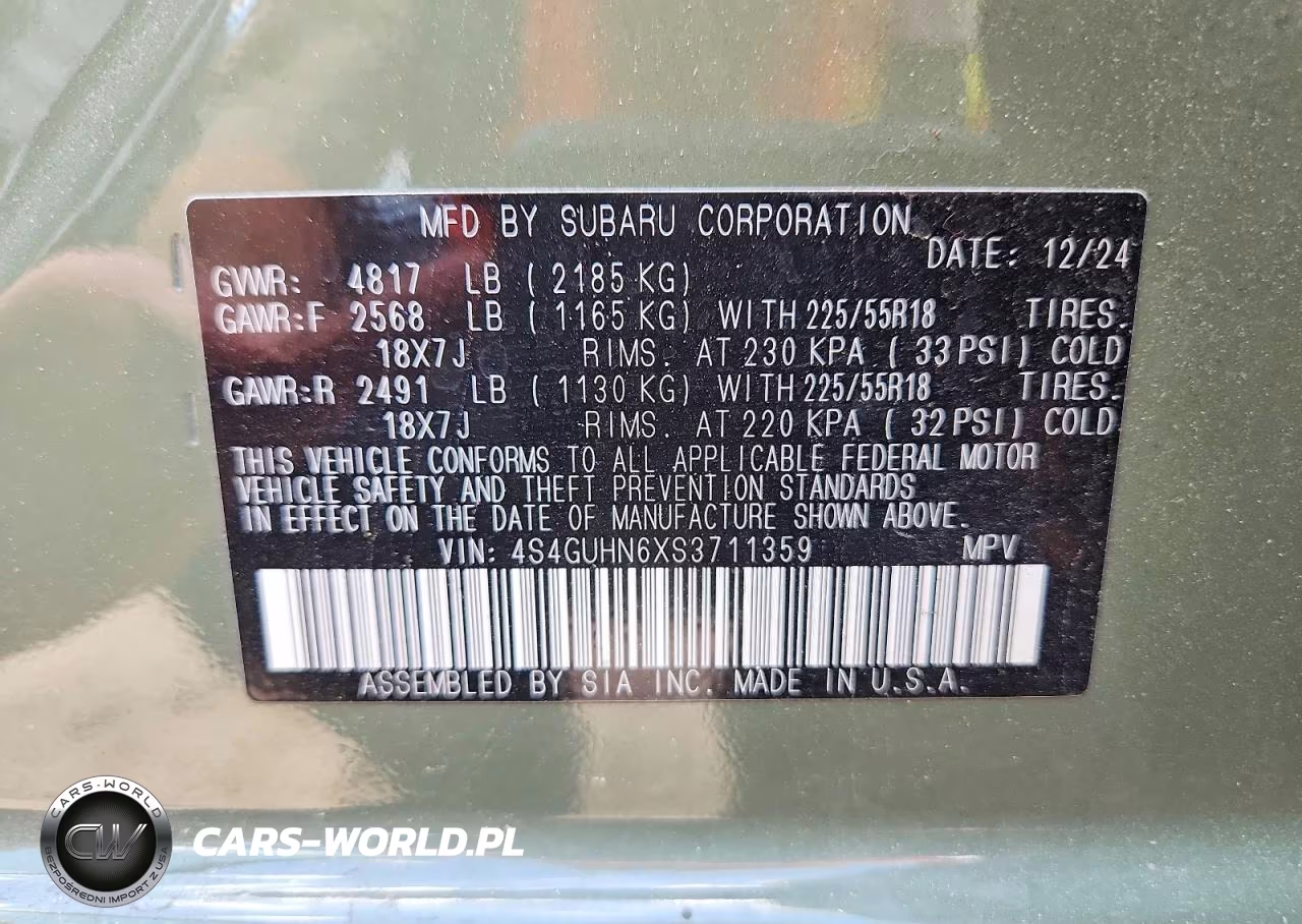 2025 Subaru Crosstrek Limited VIN:4S4GUHN6XS3711359 - 14