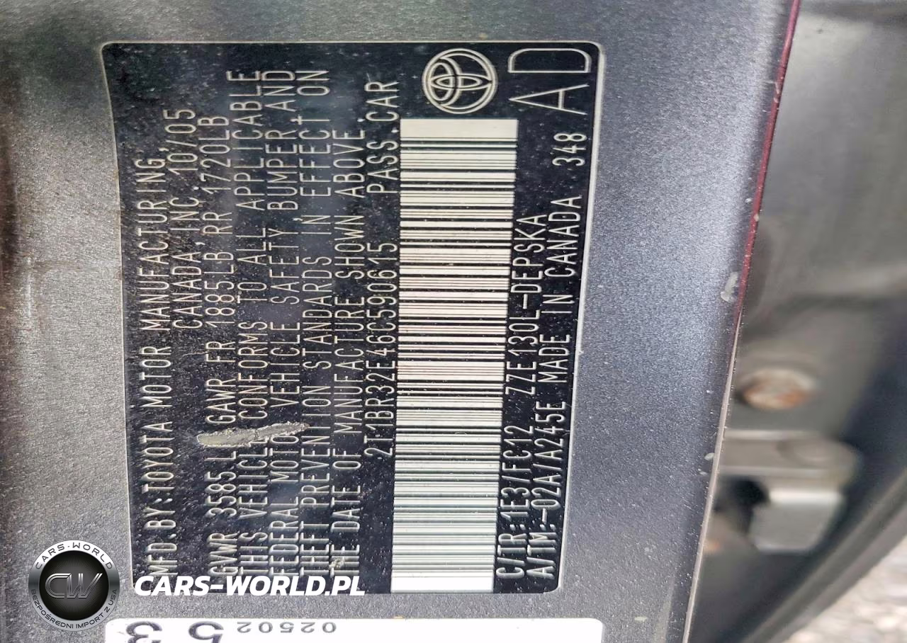 2006 Toyota Corolla S VIN:2T1BR32E46C590615 - 12