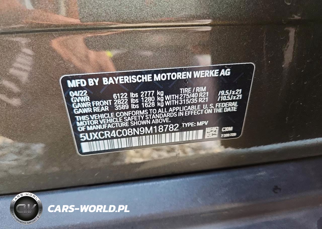 2022 BMW X5 Sdrive 40I VIN:5UXCR4C08N9M18782 - 13