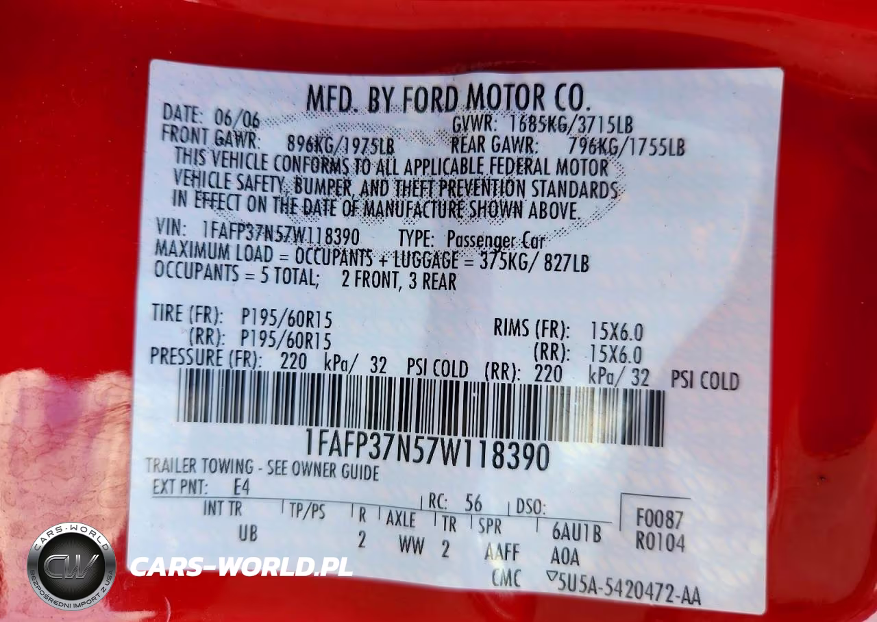 2007 Ford Focus Zx5 VIN:1FAFP37N57W118390 - 12